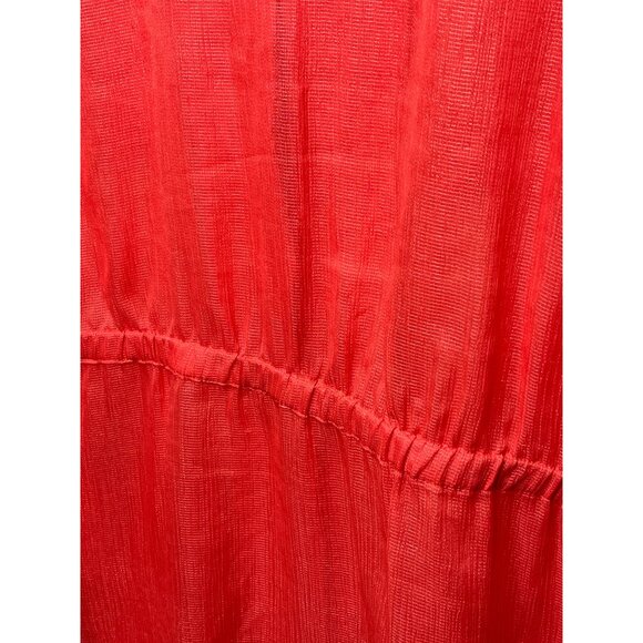 Chicos Sheer Utility Jacket Large Orange Lightweight Button Up - Picture 12 of 12